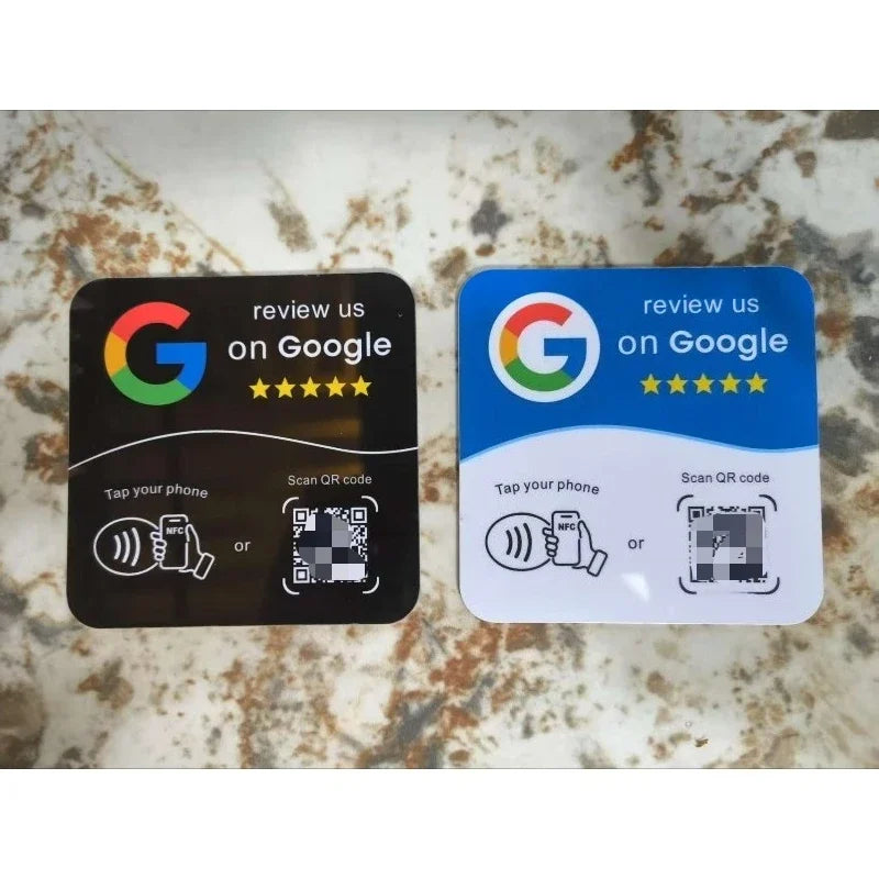 NFC Google Review Standing Card with QR Code