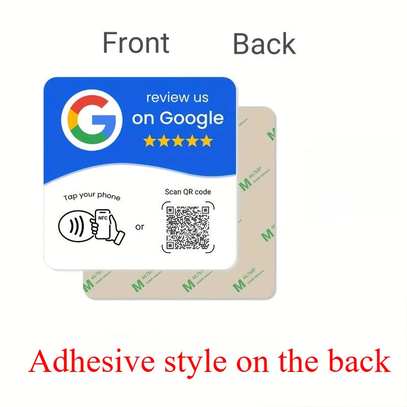 NFC Google Review Standing Card with QR Code