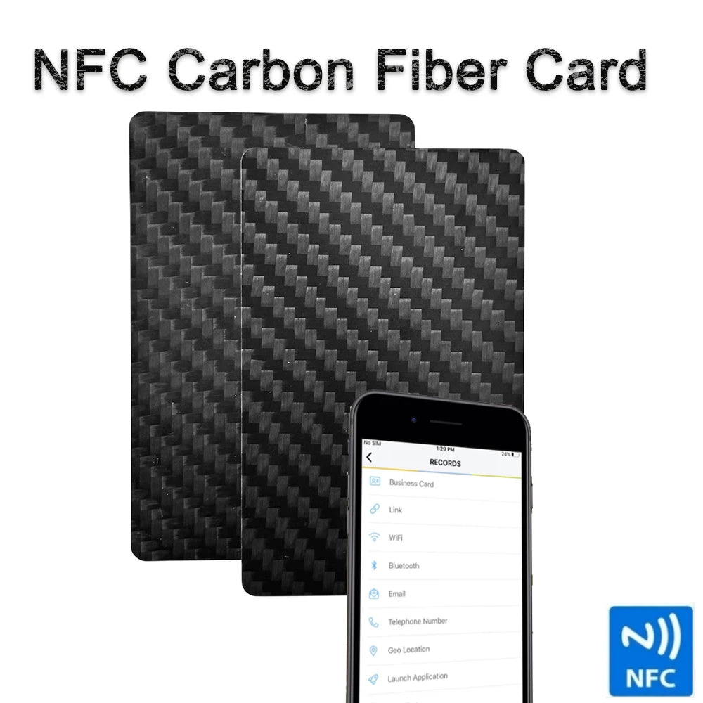 NFC Carbon Fiber Card 5/10/50Pcs