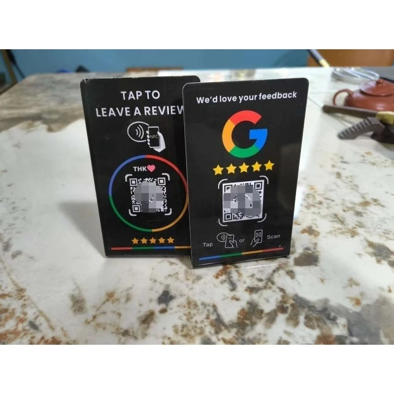 NFC Google Review Standing Card with QR Code