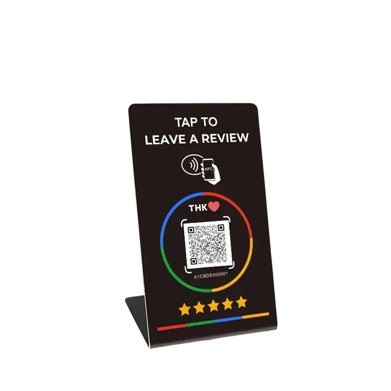 NFC Google Review Standing Card with QR Code
