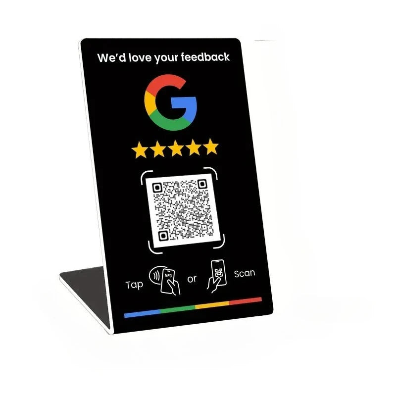 NFC Google Review Standing Card with QR Code
