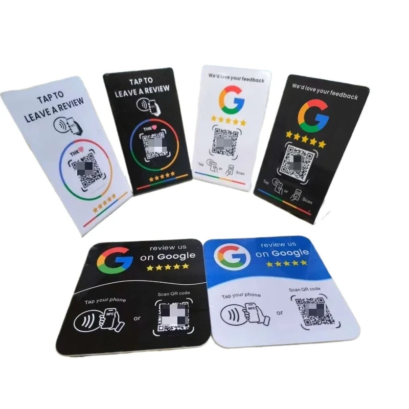NFC Google Review Standing Card with QR Code