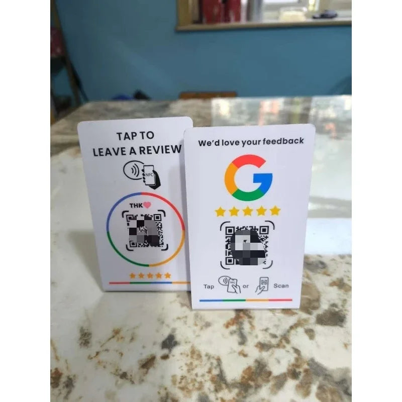 NFC Google Review Standing Card with QR Code