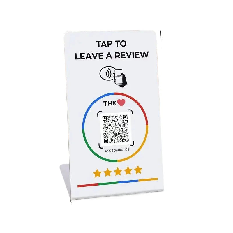 NFC Google Review Standing Card with QR Code