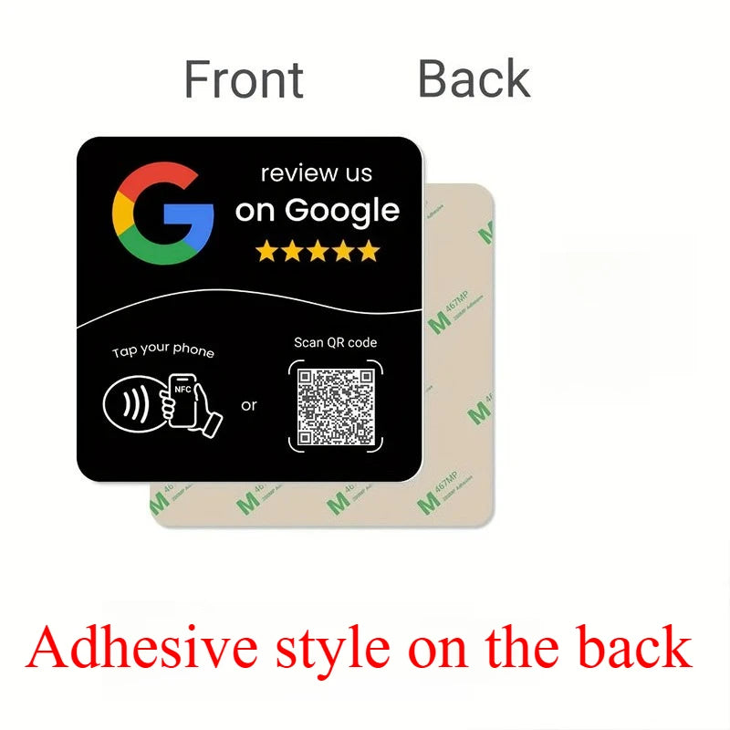 NFC Google Review Standing Card with QR Code