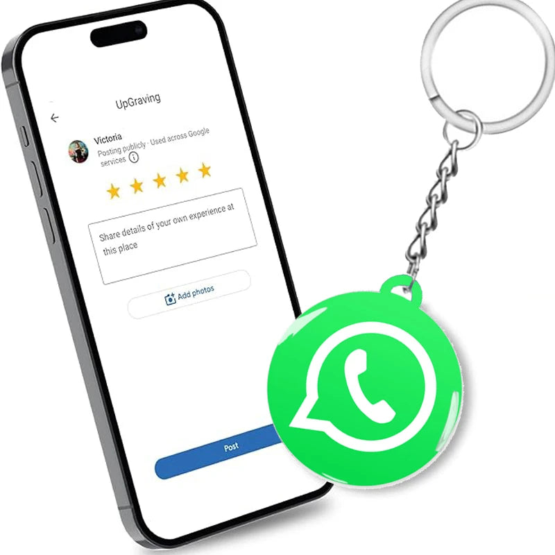 NFC Smart Epoxy Keychain for Google Instagram Whatsapp Facebook Snapchat Review Tap Keychain for Instant Customer Feedback